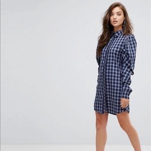 Check Pattern Shirt Dress
